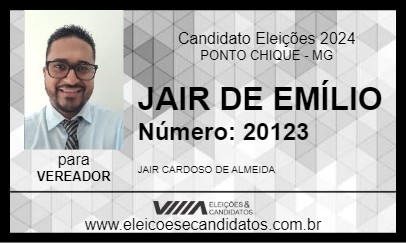 Candidato JAIR DE EMÍLIO 2024 - PONTO CHIQUE - Eleições