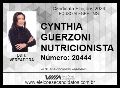 Candidato CYNTHIA GUERZONI NUTRICIONISTA 2024 - POUSO ALEGRE - Eleições