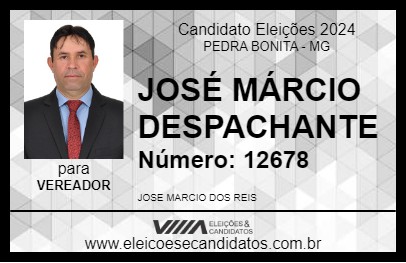 Candidato JOSÉ MÁRCIO DESPACHANTE 2024 - PEDRA BONITA - Eleições