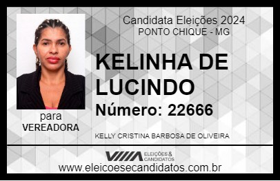 Candidato KELINHA DE LUCINDO 2024 - PONTO CHIQUE - Eleições