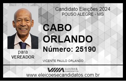 Candidato CABO ORLANDO 2024 - POUSO ALEGRE - Eleições