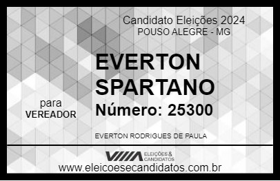 Candidato EVERTON SPARTANO 2024 - POUSO ALEGRE - Eleições