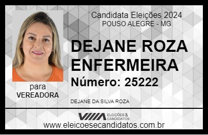 Candidato DEJANE ROZA ENFERMEIRA 2024 - POUSO ALEGRE - Eleições