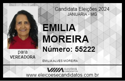 Candidato EMILIA MOREIRA 2024 - JANUÁRIA - Eleições