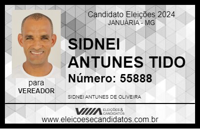 Candidato SIDNEI ANTUNES TIDO 2024 - JANUÁRIA - Eleições