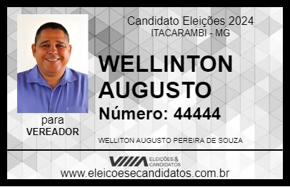 Candidato WELLINTON AUGUSTO 2024 - ITACARAMBI - Eleições