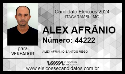 Candidato ALEX AFRÂNIO 2024 - ITACARAMBI - Eleições