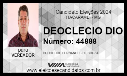 Candidato DEOCLECIO DIO 2024 - ITACARAMBI - Eleições