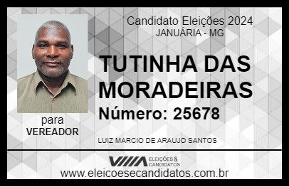 Candidato TUTINHA DAS MORADEIRAS 2024 - JANUÁRIA - Eleições