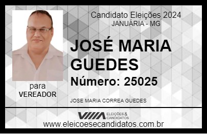 Candidato JOSÉ MARIA GUEDES 2024 - JANUÁRIA - Eleições