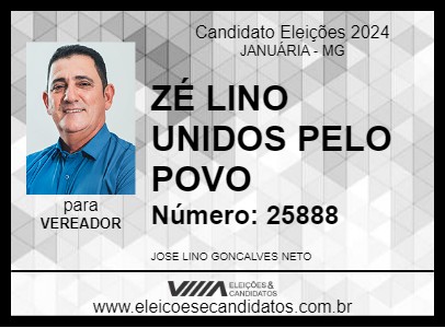 Candidato ZÉ LINO UNIDOS PELO POVO 2024 - JANUÁRIA - Eleições