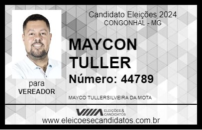 Candidato MAYCON TULLER 2024 - CONGONHAL - Eleições