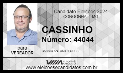 Candidato CASSINHO 2024 - CONGONHAL - Eleições