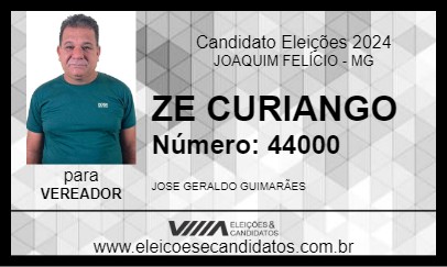 Candidato ZE CURIANGO 2024 - JOAQUIM FELÍCIO - Eleições