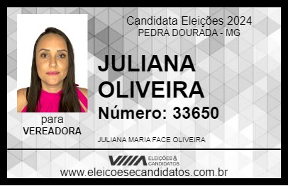 Candidato JULIANA OLIVEIRA 2024 - PEDRA DOURADA - Eleições