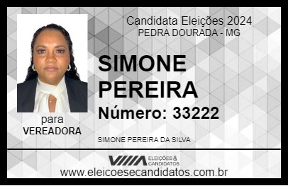 Candidato SIMONE PEREIRA 2024 - PEDRA DOURADA - Eleições