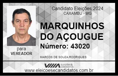 Candidato MARQUINHOS DO AÇOUGUE 2024 - CAXAMBU - Eleições