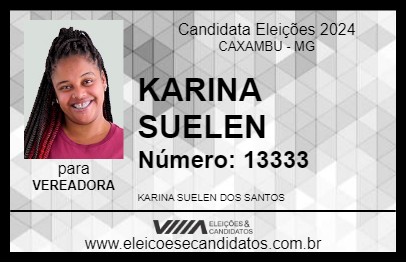 Candidato KARINA SUELEN 2024 - CAXAMBU - Eleições