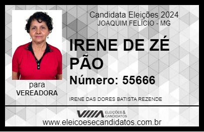 Candidato IRENE DE ZÉ PÃO 2024 - JOAQUIM FELÍCIO - Eleições