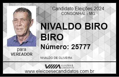 Candidato NIVALDO BIRO BIRO 2024 - CONGONHAL - Eleições