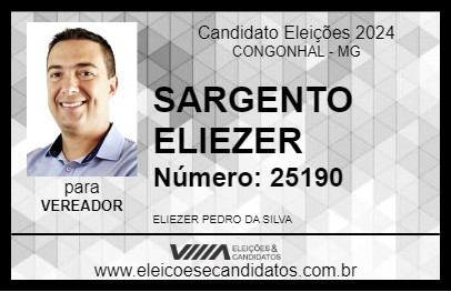 Candidato SARGENTO ELIEZER 2024 - CONGONHAL - Eleições