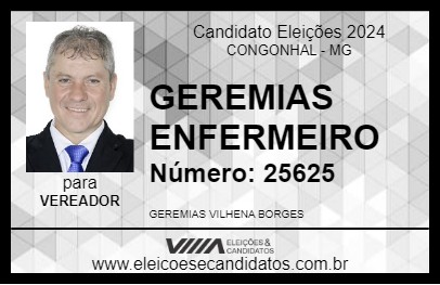 Candidato GEREMIAS ENFERMEIRO 2024 - CONGONHAL - Eleições