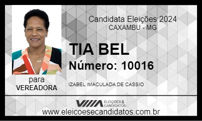 Candidato TIA BEL 2024 - CAXAMBU - Eleições