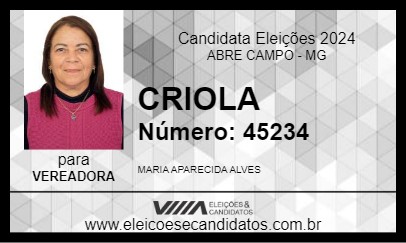 Candidato CRIOLA 2024 - ABRE CAMPO - Eleições