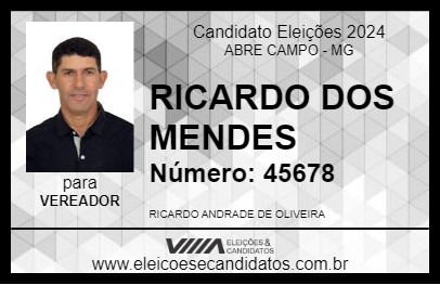 Candidato RICARDO DOS MENDES 2024 - ABRE CAMPO - Eleições