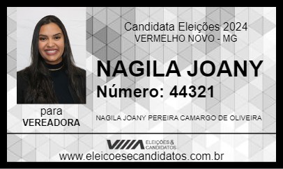 Candidato NAGILA JOANY 2024 - VERMELHO NOVO - Eleições