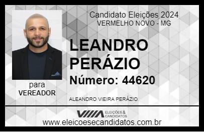 Candidato LEANDRO PERÁZIO 2024 - VERMELHO NOVO - Eleições