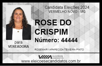 Candidato ROSE DO CRISPIM 2024 - VERMELHO NOVO - Eleições