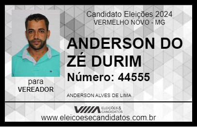 Candidato ANDERSON DO ZÉ DURIM 2024 - VERMELHO NOVO - Eleições