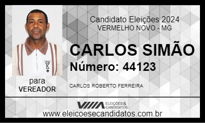 Candidato CARLOS SIMÃO 2024 - VERMELHO NOVO - Eleições