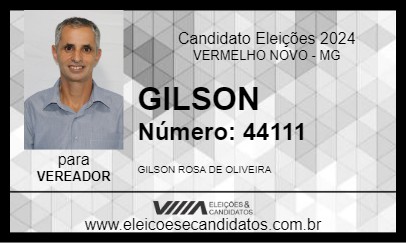 Candidato GILSON 2024 - VERMELHO NOVO - Eleições