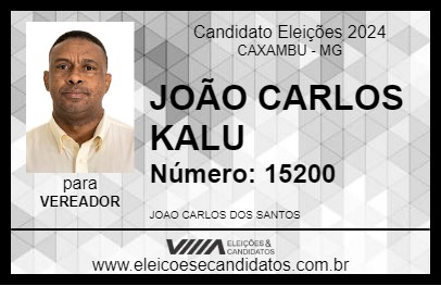 Candidato JOÃO CARLOS KALU 2024 - CAXAMBU - Eleições