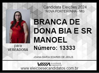 Candidato BRANCA DE DONA BIA E SR MANOEL 2024 - NOVA PORTEIRINHA - Eleições