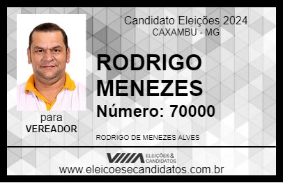 Candidato RODRIGO MENEZES 2024 - CAXAMBU - Eleições