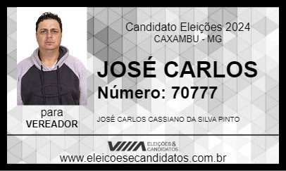 Candidato JOSÉ CARLOS 2024 - CAXAMBU - Eleições