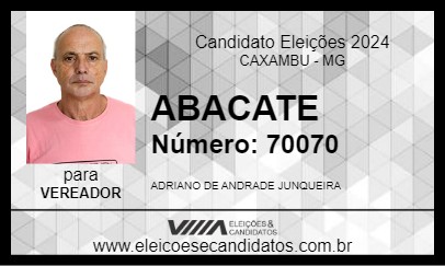 Candidato ABACATE 2024 - CAXAMBU - Eleições