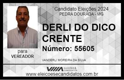 Candidato DERLI DO DICO CRENTE 2024 - PEDRA DOURADA - Eleições