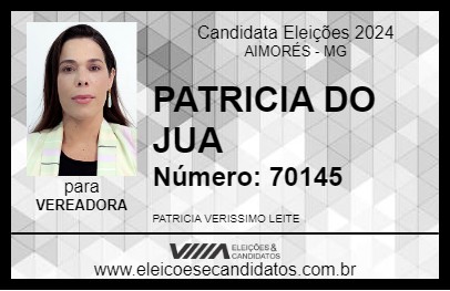 Candidato PATRICIA DO JUA 2024 - AIMORÉS - Eleições