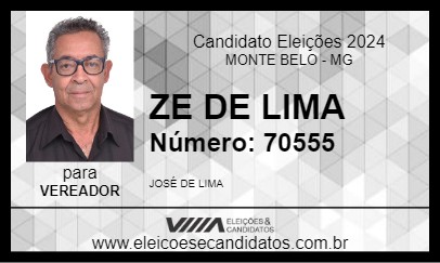 Candidato ZE DE LIMA 2024 - MONTE BELO - Eleições