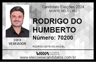 Candidato RODRIGO DO HUMBERTO 2024 - MONTE BELO - Eleições