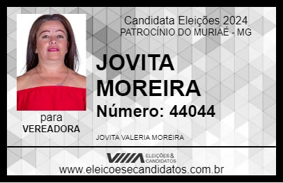 Candidato JOVITA MOREIRA 2024 - PATROCÍNIO DO MURIAÉ - Eleições