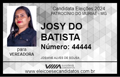 Candidato JOSY DO BATISTA 2024 - PATROCÍNIO DO MURIAÉ - Eleições