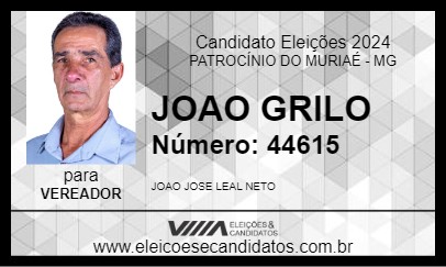 Candidato JOAO GRILO 2024 - PATROCÍNIO DO MURIAÉ - Eleições