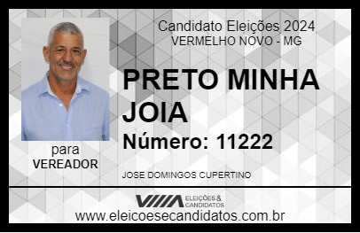 Candidato PRETO MINHA JOIA 2024 - VERMELHO NOVO - Eleições