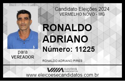 Candidato RONALDO ADRIANO 2024 - VERMELHO NOVO - Eleições