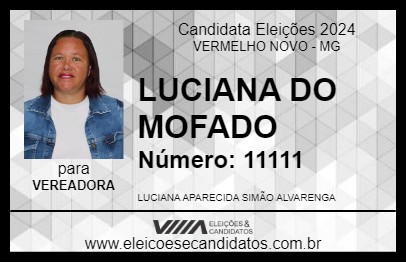 Candidato LUCIANA DO MOFADO 2024 - VERMELHO NOVO - Eleições